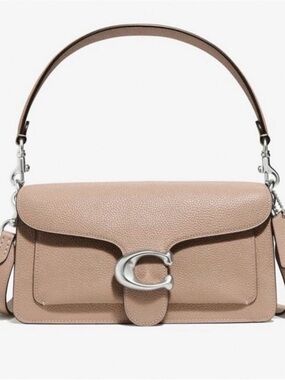 Coach Pebbled Leather Shoulder Bag in Dusty Rose Beige